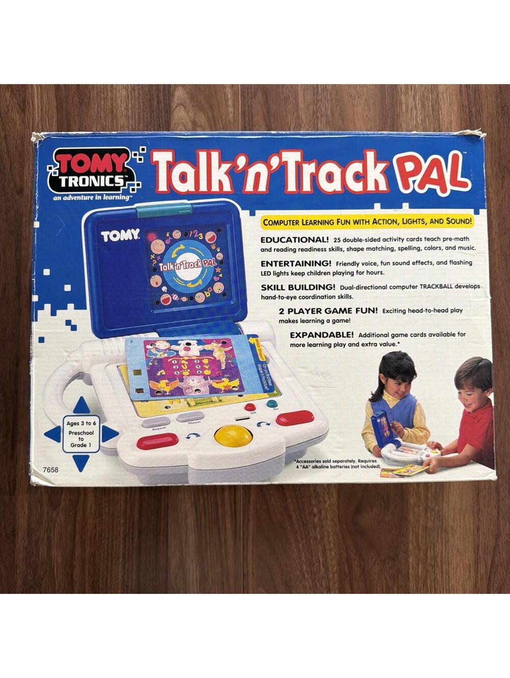 Vintage TOMY Talk 'N Track Pal Kids Educational Learning Toy Works W/ 24 Cards